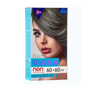 ويانا کیت‌رنگ‌مو 9.1 بلوند دودی بسیارروشن بدون آمونیاک 180+60+60 میلی‌لیتر-ورسکالا